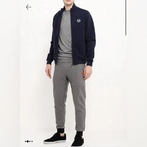 NWT Sergio Tacchini Ercos Sweater in Dark Gray Melange/White.